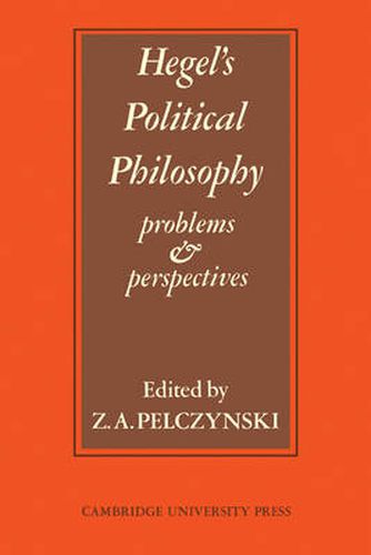 Cover image for Hegel's Political Philosophy: Problems and Perspectives