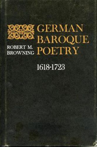 Cover image for German Baroque Poetry, 1618-1723