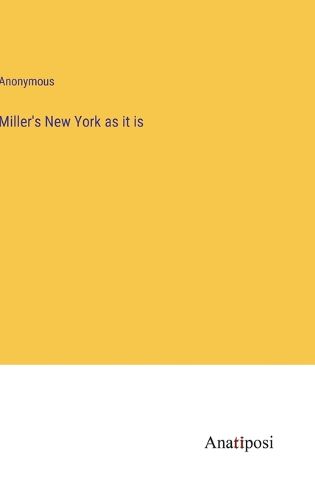 Cover image for Miller's New York as it is