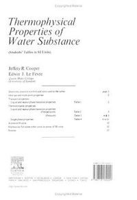 Cover image for Thermophysical Properties of Water Substance: Students' Tables in SI Units