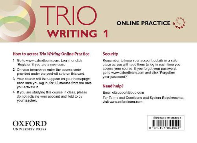 Cover image for Trio Writing: Level 1: Online Practice Student Access Card: Building Better Writers...From The Beginning