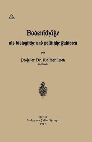 Cover image for Bodenschatze ALS Biologische Und Politische Faktoren