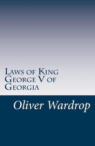 Cover image for Laws of King George V of Georgia