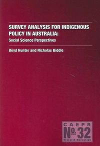 Cover image for Survey Analysis for Indigenous Policy in Australia: Social Science Perspectives