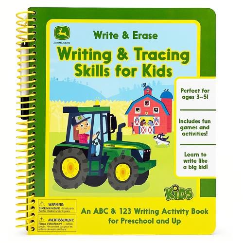 Cover image for John Deere Kids Write & Erase Writing & Tracing Skills for Kids