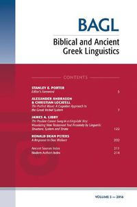 Cover image for Biblical and Ancient Greek Linguistics, Volume 5