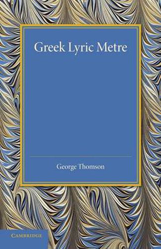 Cover image for Greek Lyric Metre