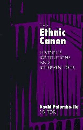 Cover image for Ethnic Canon: Histories, Institutions, and Interventions