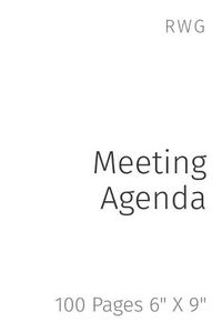 Cover image for Meeting Agenda: 100 Pages 6 X 9