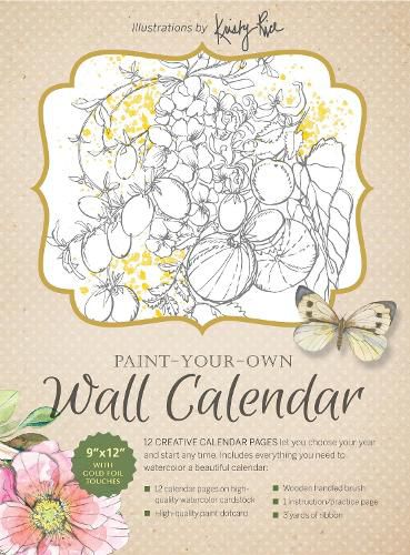 Cover image for Paint-Your-Own Wall Calendar: Illustrations by Kristy Rice