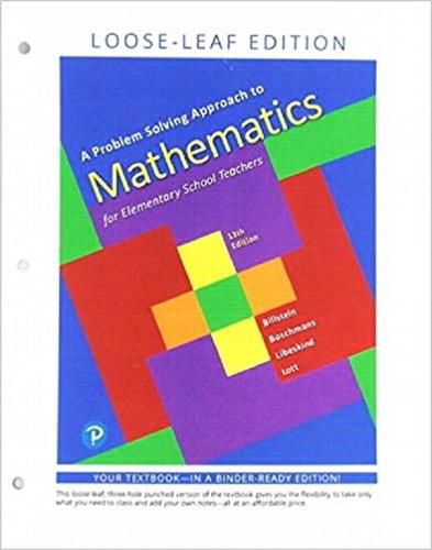 Cover image for A Problem Solving Approach to Mathematics for Elementary School Teachers