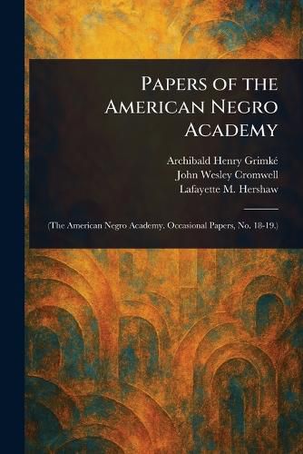 Cover image for Papers of the American Negro Academy