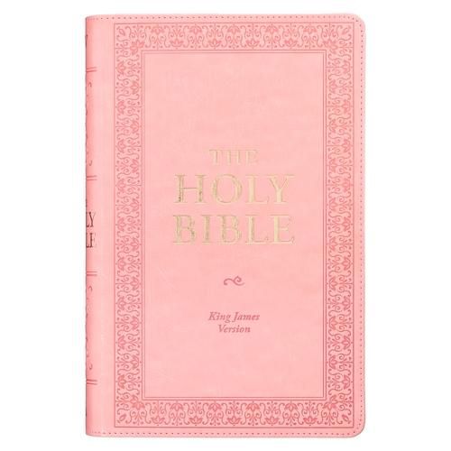 Cover image for KJV Holy Bible, Giant Print Standard Size Faux Leather Red Letter Edition - Ribbon Marker, King James Version, Pink