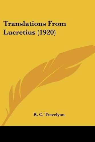 Cover image for Translations from Lucretius (1920)