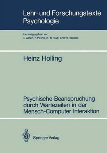 Cover image for Psychische Beanspruchung Durch Wartezeiten in der Mensch-Computer Interaktion