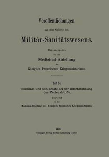 Cover image for Sublimat Und Sein Ersatz Bei Der Durchtrankung Der Verbandstoffe