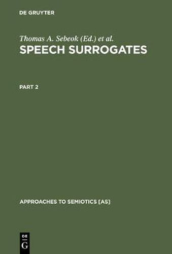 Cover image for Speech Surrogates. Part 2