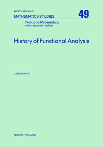 Cover image for History of Functional Analysis