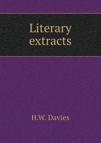 Cover image for Literary extracts