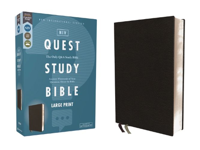 Cover image for NIV, Quest Study Bible, Large Print, Bonded Leather, Black, Comfort Print