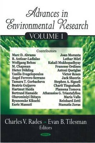 Cover image for Advances in Environmental Research: Volume 1