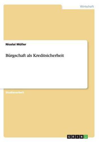 Cover image for Burgschaft als Kreditsicherheit