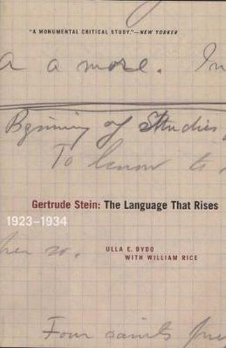 Cover image for Gertrude Stein: The Language That Rises - 1923-1934