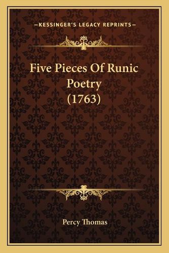 Cover image for Five Pieces of Runic Poetry (1763)