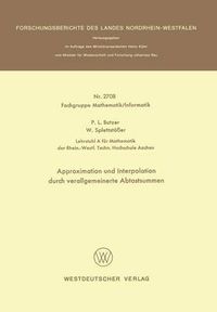 Cover image for Approximation Und Interpolation Durch Verallgemeinerte Abtastsummen