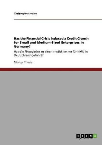 Cover image for Has the Financial Crisis Induced a Credit Crunch for Small and Medium-Sized Enterprises in Germany?: Hat die Finanzkrise zu einer Kreditklemme fur KMU in Deutschland gefuhrt?