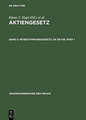 Cover image for Mitbestimmungsgesetz; 118-149