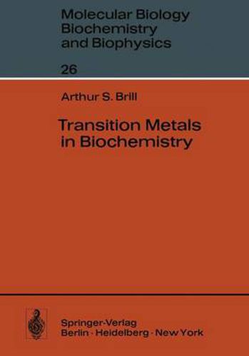 Cover image for Transition Metals in Biochemistry