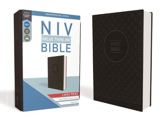 Cover image for NIV, Value Thinline Bible, Large Print, Leathersoft, Gray/Black, Comfort Print