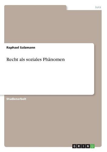 Cover image for Recht ALS Soziales Phanomen