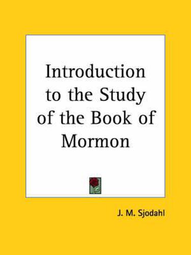 Cover image for Introduction to the Study of the Book of Mormon (1927)