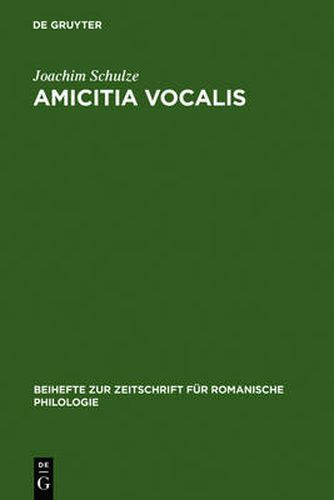 Amicitia vocalis: Sechs Kapitel zur fruhen italienischen Lyrik mit Seitenblicken auf die Malerei