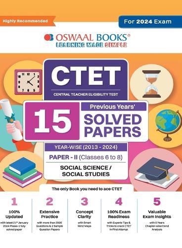 Oswaal CTET (Central Teachers Eligibility Test) 16 Previous Years Solved Papers (2013 - 2024 (1)) Paper - II (Classes 6 to 8) (Social Science & Social Studies)