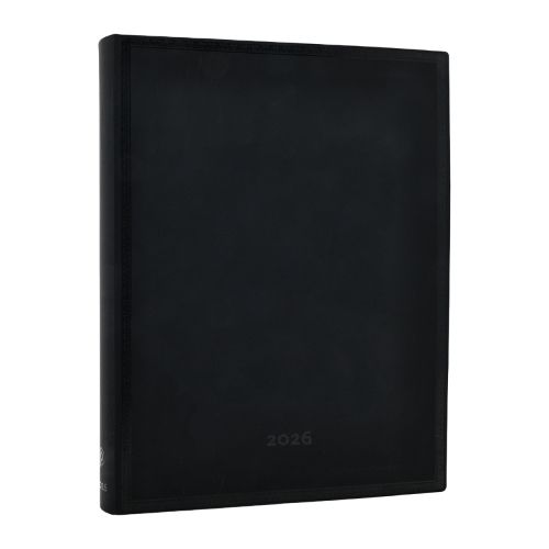 Cover image for 2026 Black Edition Bold Ultra 12-month Day-at-a-Time Softcover Flexi Dayplanner 2026 (Elastic Band Closure)