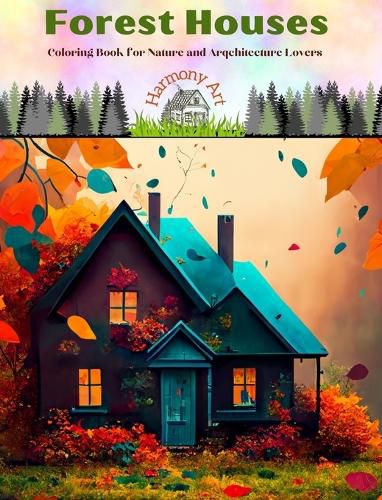 Cover image for Forest Houses Coloring Book for Nature and Arqchitecture Lovers Amazing Designs for Total Relaxation