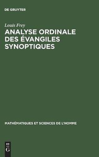 Cover image for Analyse ordinale des evangiles synoptiques