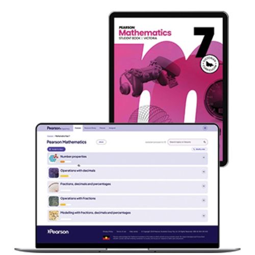 Cover image for Pearson Mathematics 7 Victoria eBook and Digital Hub