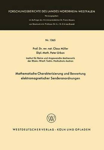 Cover image for Mathematische Charakterisierung Und Bewertung Elektromagnetischer Senderanordnungen