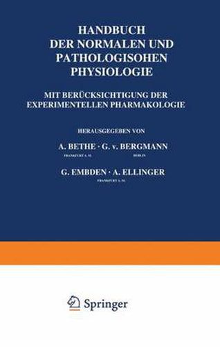 Cover image for Allgemeine Physiologie