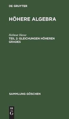 Cover image for Gleichungen hoeheren Grades