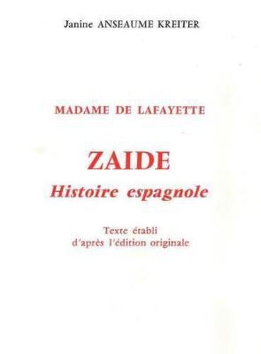 Cover image for Zaide, Histoire Espagnole