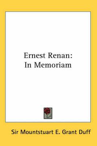 Cover image for Ernest Renan: In Memoriam