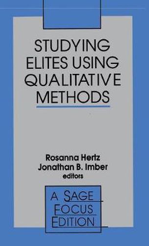 Cover image for Studying Elites Using Qualitative Methods