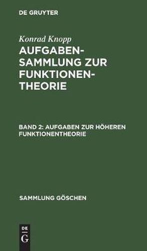 Aufgaben Zur Hoeheren Funktionentheorie