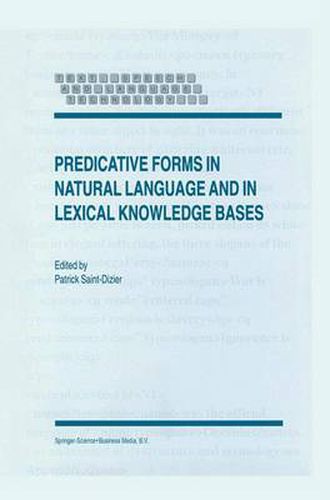 Cover image for Predicative Forms in Natural Language and in Lexical Knowledge Bases