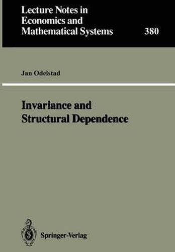 Cover image for Invariance and Structural Dependence